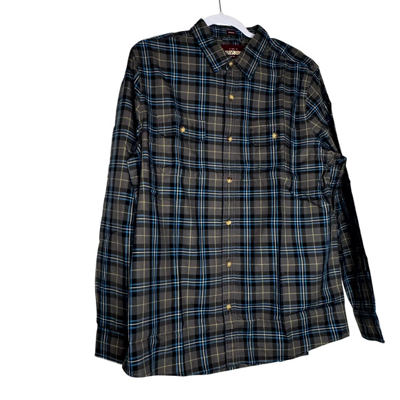 Alesbury Long Sleeve Gray Blue Button Up Shirt Men’s Cotton NWT Size Medium - Picture 2 of 9